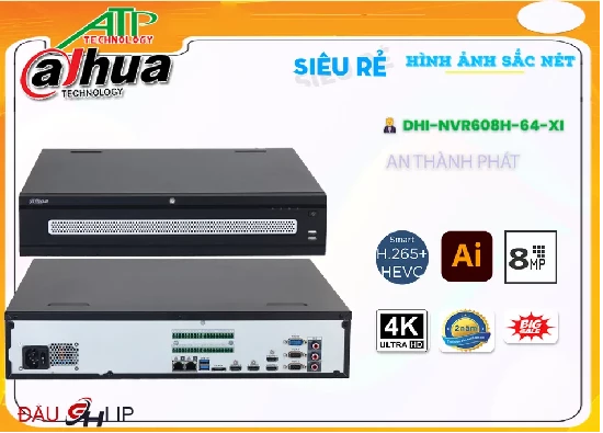 Lắp đặt camera tân phú Đầu Ghi Hình IP Dahua DHI-NVR608H-64-XI