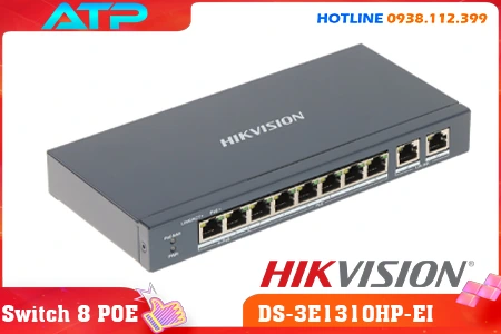 Lắp đặt camera Switch 8 Cổng PoE DS-3E1310HP-EI