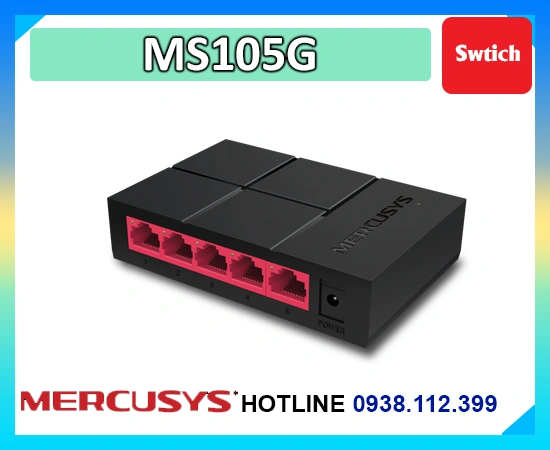 switch 5 cổng Mercusys MS105G, switch gigabit MS105G, bộ chia mạng MS105G, switch 1Gbps MS105G, switch Mercusys MS105G, hub gigabit MS105G, chia mạng Mercusys, MS105G chính hãng,  MS105G giá rẻ 