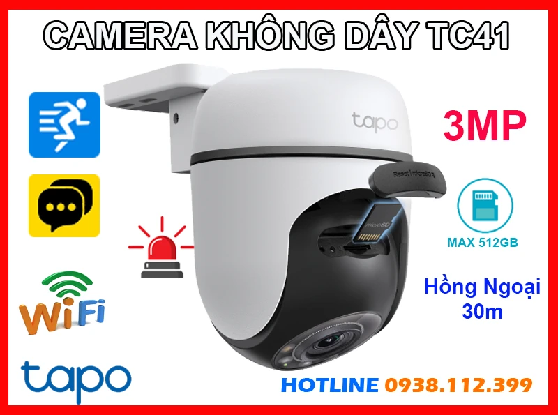 Lắp đặt camera Camera Không Dây Tapo TC41 Quay Xoay (3MP)