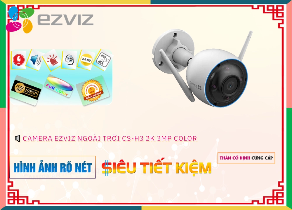 CS-H3 2K 3MP Color Camera IP Wifi Wifi Ezviz Công Nghệ Mới CS-H3 2K 3MP Color Camera IP Wifi Wifi Ezviz Công Nghệ Mới