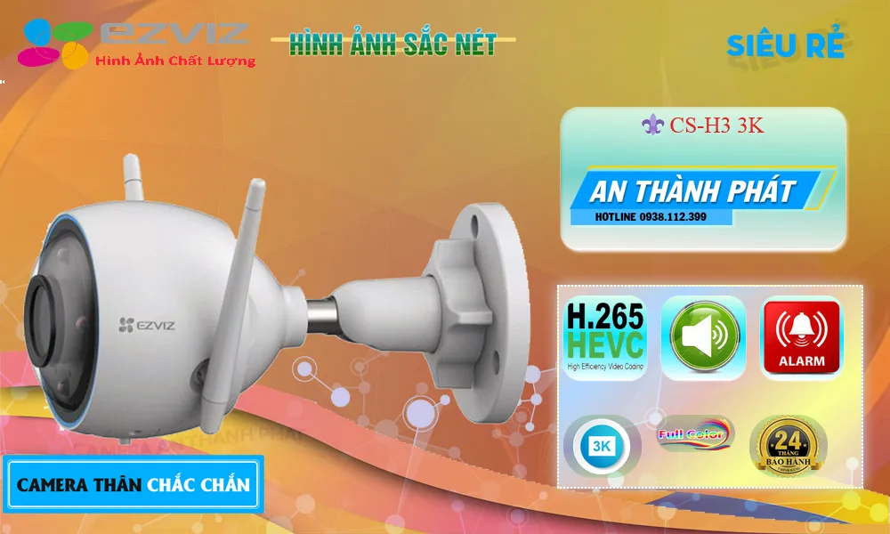 CS-H3-3K sắc nét Wifi Ezviz CS-H3-3K sắc nét Wifi Ezviz