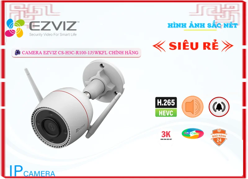 Camera Wifi Ezviz CS-H3c-R100-1J5WKFL Camera Wifi Ezviz CS-H3c-R100-1J5WKFL