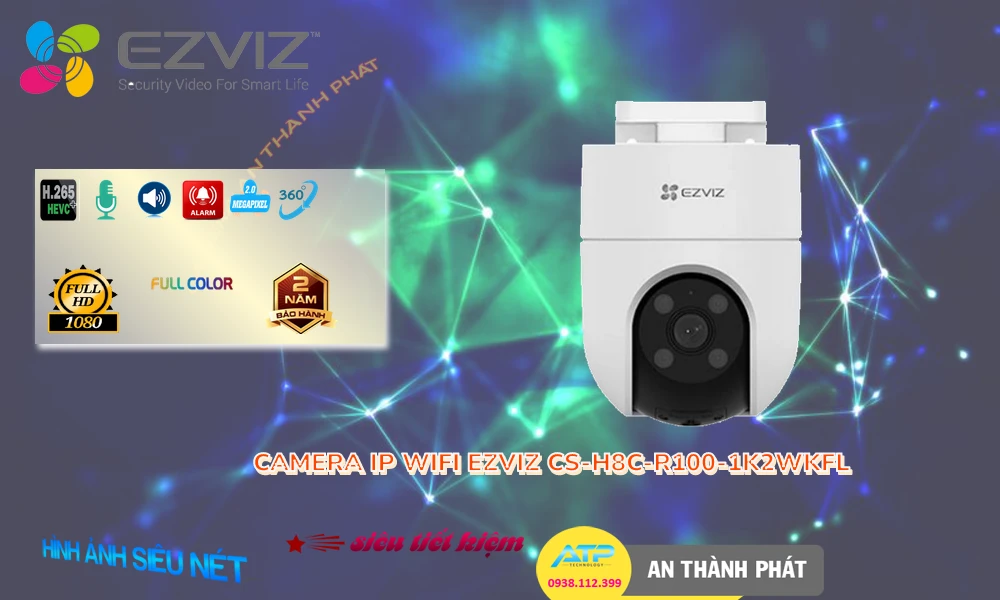 ➠  CS-H8c-R100-1K2WKFL sắc nét Wifi Ezviz