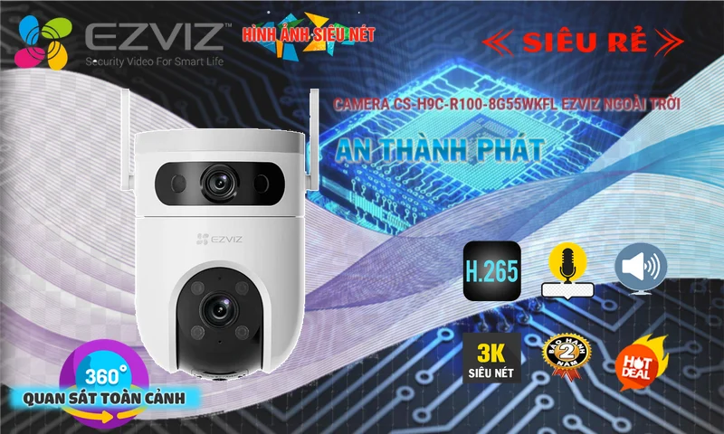 Camera Wifi Ezviz CS-H9c-R100-8G55WKFL Camera Wifi Ezviz CS-H9c-R100-8G55WKFL