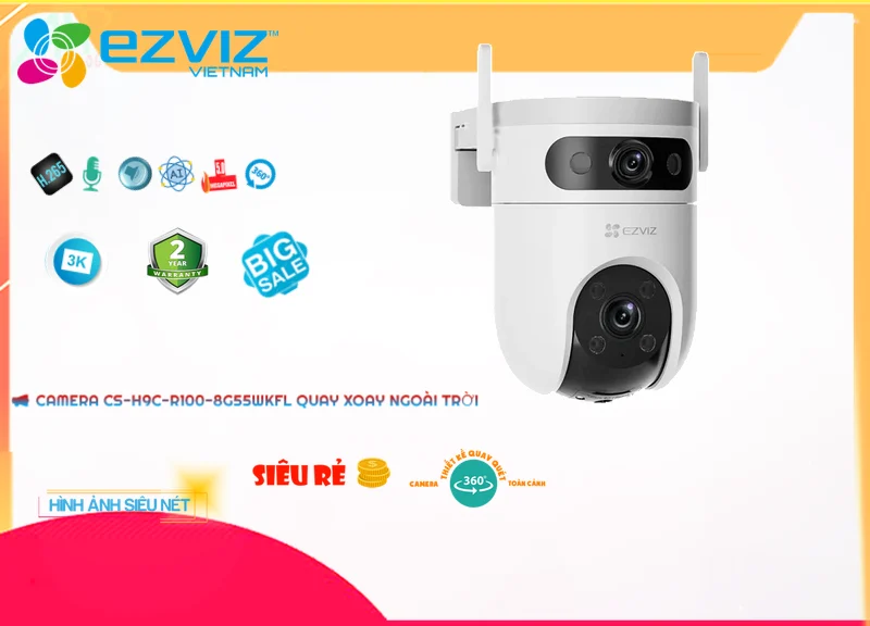 Camera Wifi Ezviz CS-H9c-R100-8G55WKFL Camera Wifi Ezviz CS-H9c-R100-8G55WKFL