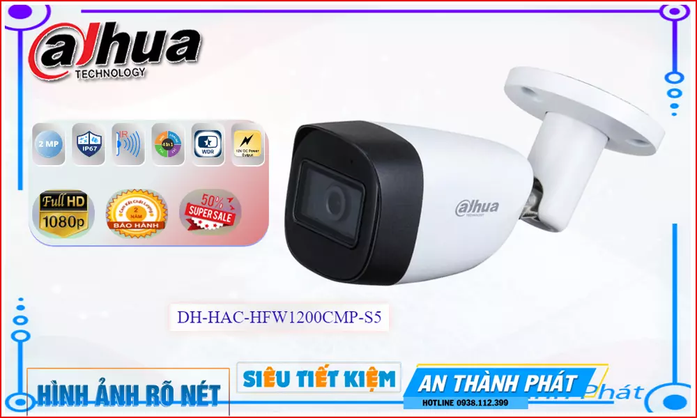 DH-HAC-HFW1200CMP-S5 sắc nét Dahua DH-HAC-HFW1200CMP-S5 sắc nét Dahua