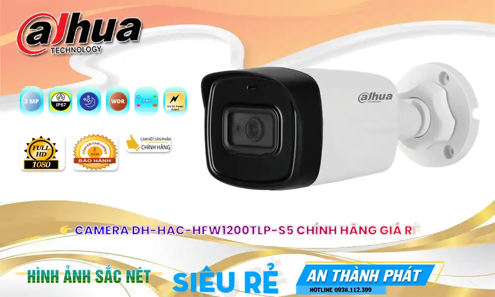 DH-HAC-HFW1200TLP-S5 sắc nét Dahua DH-HAC-HFW1200TLP-S5 sắc nét Dahua