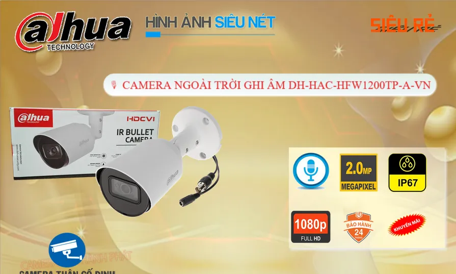 Camera Giá Rẻ Dahua DH-HAC-HFW1200TP-A-VN Công Nghệ HD Giá rẻ