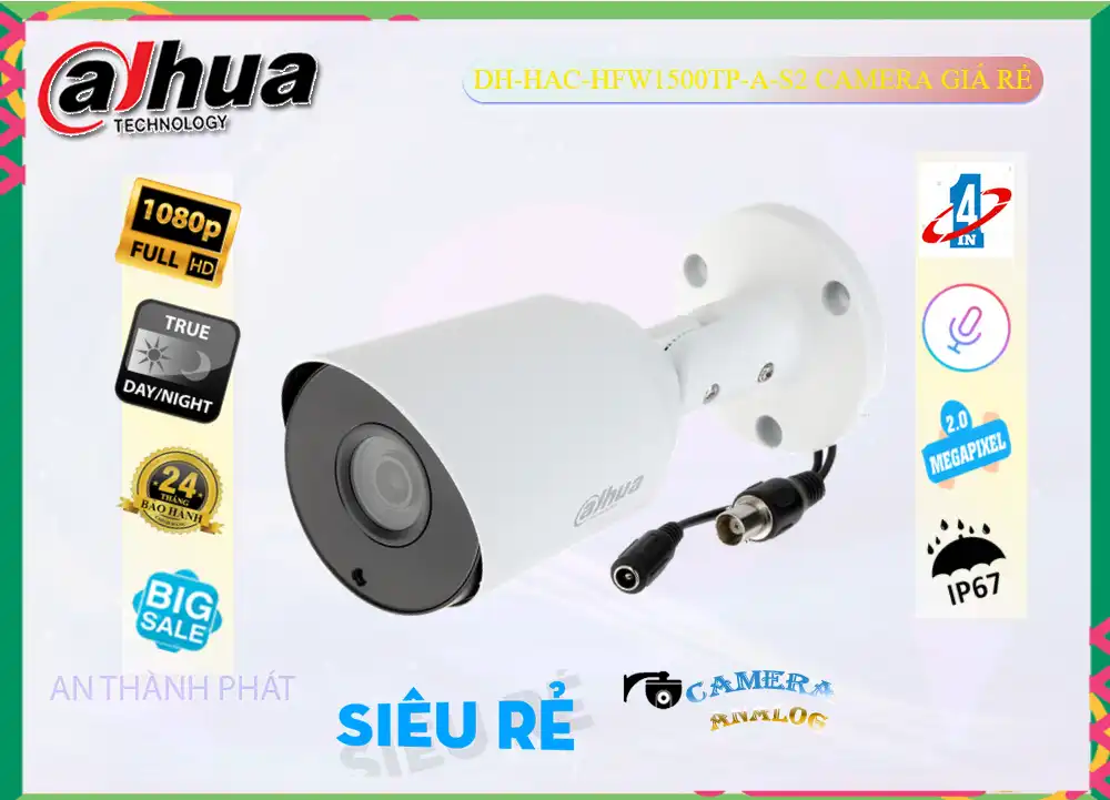 DH-HAC-HFW1500TP-A-S2 sắc nét Dahua DH-HAC-HFW1500TP-A-S2 sắc nét Dahua