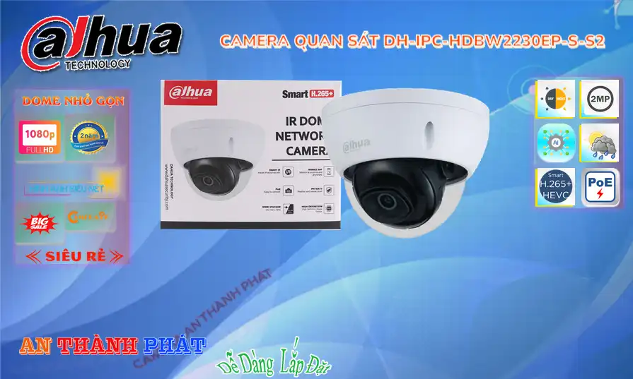 DH-IPC-HDBW2230EP-S-S2 sắc nét Dahua DH-IPC-HDBW2230EP-S-S2 sắc nét Dahua