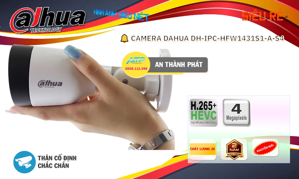 ➠ DH-IPC-HFW1431S1-A-S4 sắc nét Dahua ➠ DH-IPC-HFW1431S1-A-S4 sắc nét Dahua