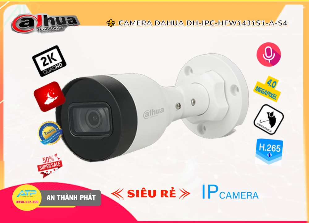 ➠ DH-IPC-HFW1431S1-A-S4 sắc nét Dahua ➠ DH-IPC-HFW1431S1-A-S4 sắc nét Dahua