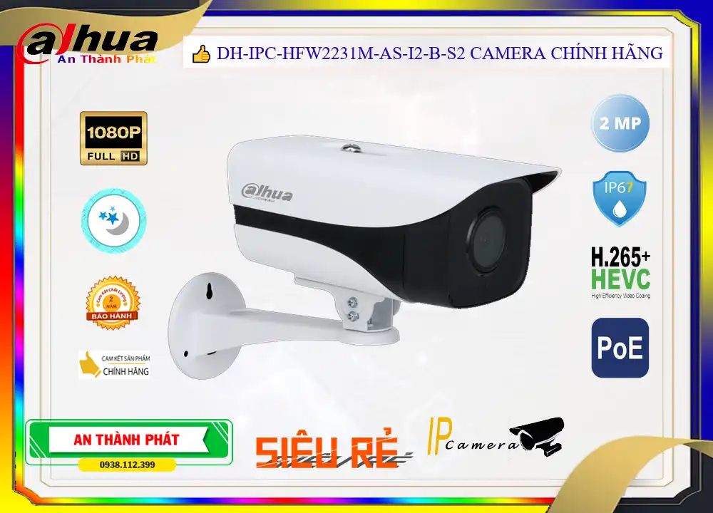 ➠ DH-IPC-HFW2231M-AS-I2-B-S2 sắc nét Dahua ➠ DH-IPC-HFW2231M-AS-I2-B-S2 sắc nét Dahua