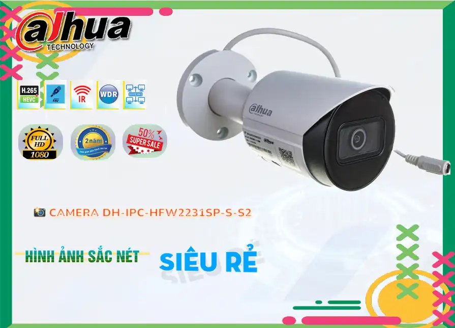 DH-IPC-HFW2231SP-S-S2 sắc nét Dahua
