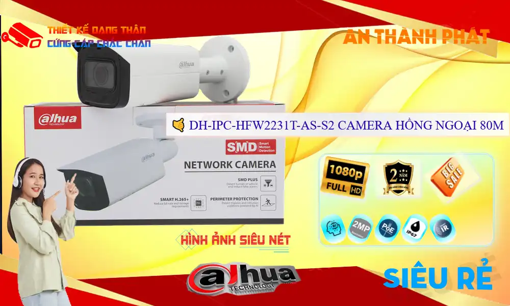 Camera  Dahua DH-IPC-HFW2231T-AS-S2 Tiết Kiệm ✪