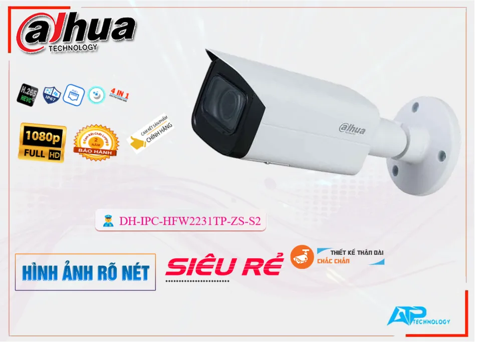 DH-IPC-HFW2231TP-ZS-S2 sắc nét Dahua DH-IPC-HFW2231TP-ZS-S2 sắc nét Dahua