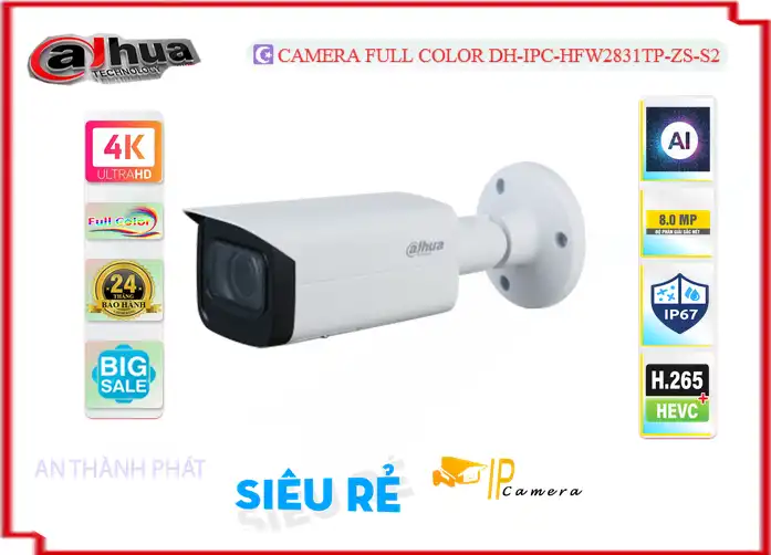 DH-IPC-HFW2831TP-ZS-S2 sắc nét Dahua DH-IPC-HFW2831TP-ZS-S2 sắc nét Dahua