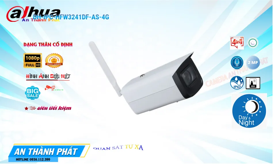 Camera  Dahua Chức Năng Cao Cấp DH-IPC-HFW3241DF-AS-4G