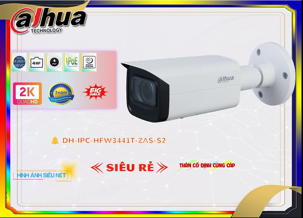 DH-IPC-HFW3441T-ZAS-S2 sắc nét Dahua DH-IPC-HFW3441T-ZAS-S2 sắc nét Dahua