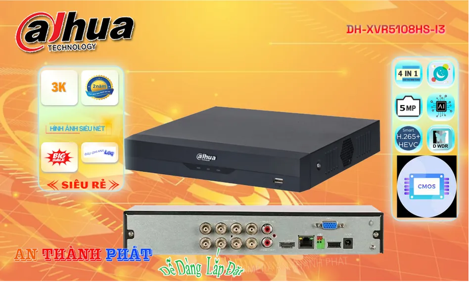 DH-XVR5108HS-I3 sắc nét Dahua