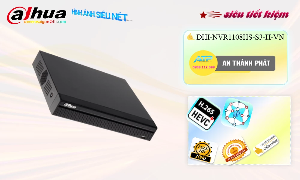 ➠  DHI-NVR1108HS-S3/H-VN sắc nét Dahua