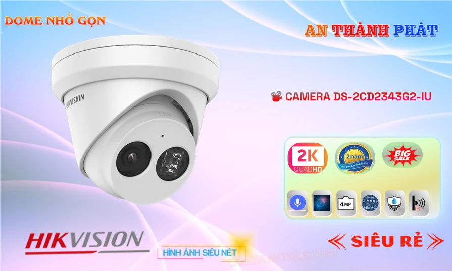 DS-2CD2343G2-IU sắc nét Hikvision DS-2CD2343G2-IU sắc nét Hikvision