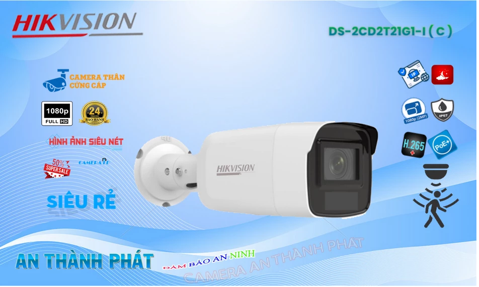 DS-2CD2T21G1-I(C) sắc nét Hikvision