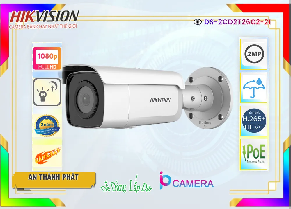 DS-2CD2T26G2-2I sắc nét Hikvision DS-2CD2T26G2-2I sắc nét Hikvision
