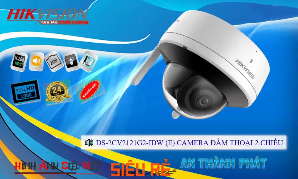 ➠  DS-2CV2121G2-IDW(E) sắc nét Hikvision