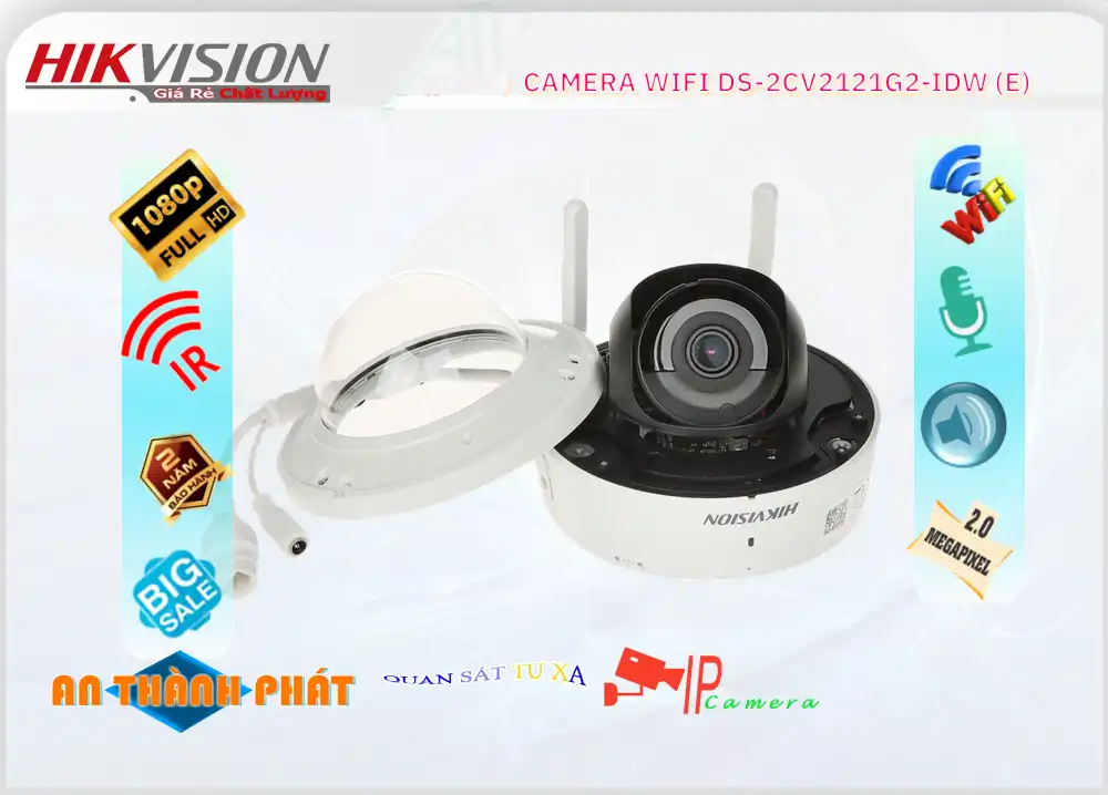 ➠  DS-2CV2121G2-IDW(E) sắc nét Hikvision
