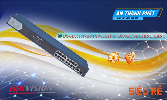 DS-3E0518P-E/M Hãng Hikvision  Bộ chia mạng