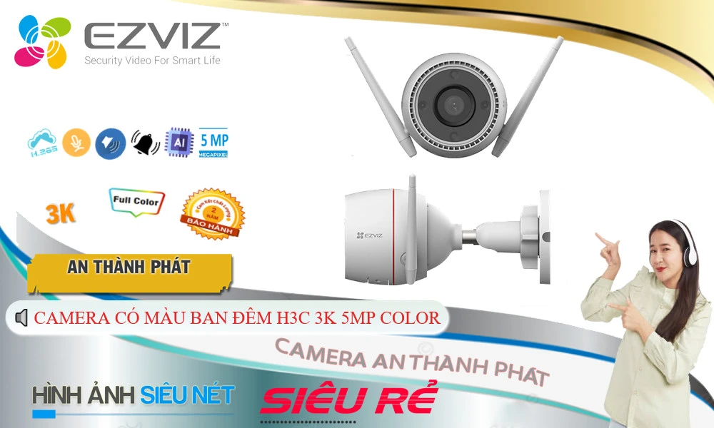Camera Wifi Ngoài Trời 3K H3C Có Màu Ban Đêm Camera Wifi Ngoài Trời 3K H3C Có Màu Ban Đêm