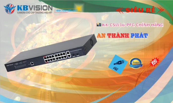 KBvision Switch chuyển đổi mạng KX-CSW16-PFG-230 KBvision Switch chuyển đổi mạng KX-CSW16-PFG-230