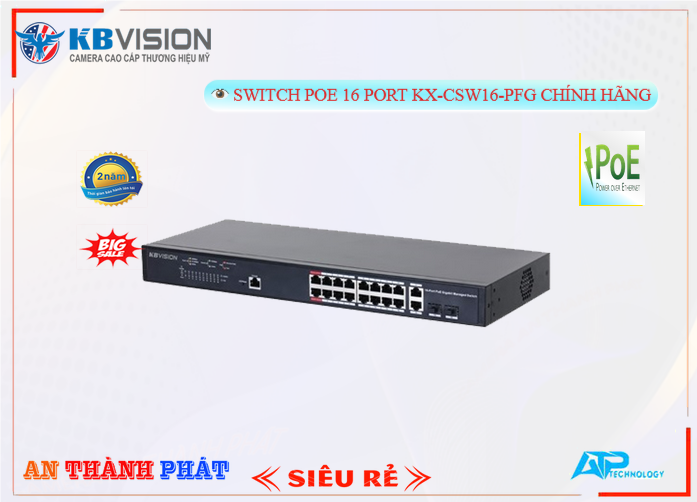 KBvision Switch chuyển đổi mạng KX-CSW16-PFG-230 KBvision Switch chuyển đổi mạng KX-CSW16-PFG-230