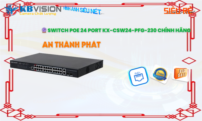 KBvision Switch Thiết bị nối mạng KX-CSW24-PFG-230 KBvision Switch Thiết bị nối mạng KX-CSW24-PFG-230
