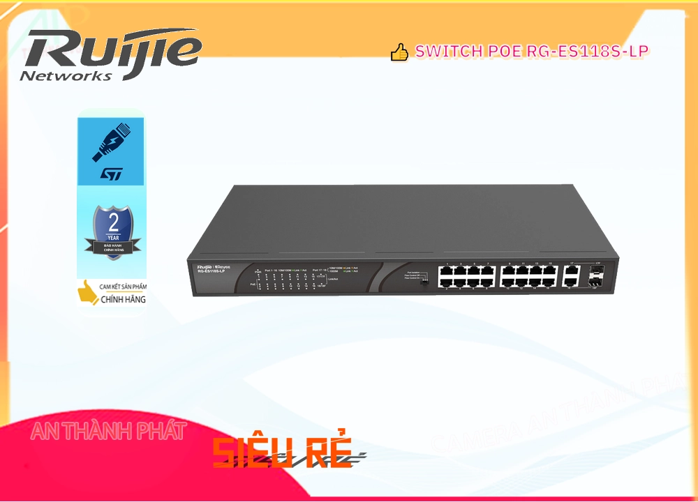 Hãng Ruijie Bộ chia mạng RG-ES118S-LP Hãng Ruijie Bộ chia mạng RG-ES118S-LP