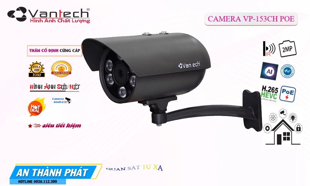 Camera Cấp Nguồ Qua Dây Mạng VP-153CH VanTech Camera Cấp Nguồ Qua Dây Mạng VP-153CH VanTech