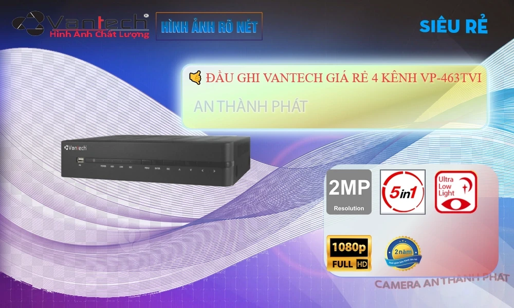 Đầu ghi VanTech VP-463TVI Tiết Kiệm Đầu ghi VanTech VP-463TVI Tiết Kiệm