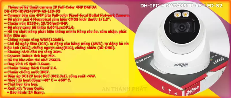 camera dahua DH-IPC-HDW2439TP-AS-LED-S2