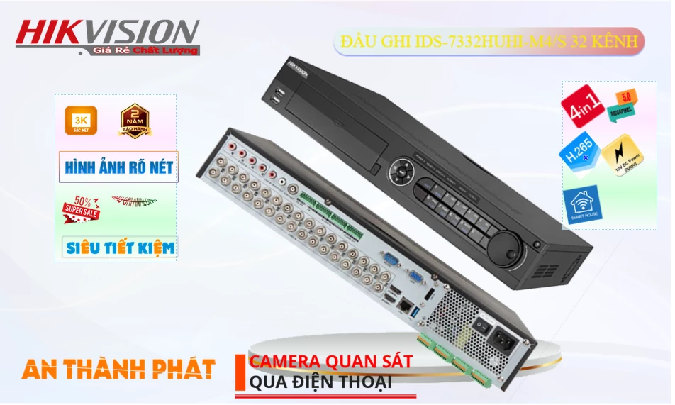 iDS-7332HUHI-M4/S sắc nét Hikvision